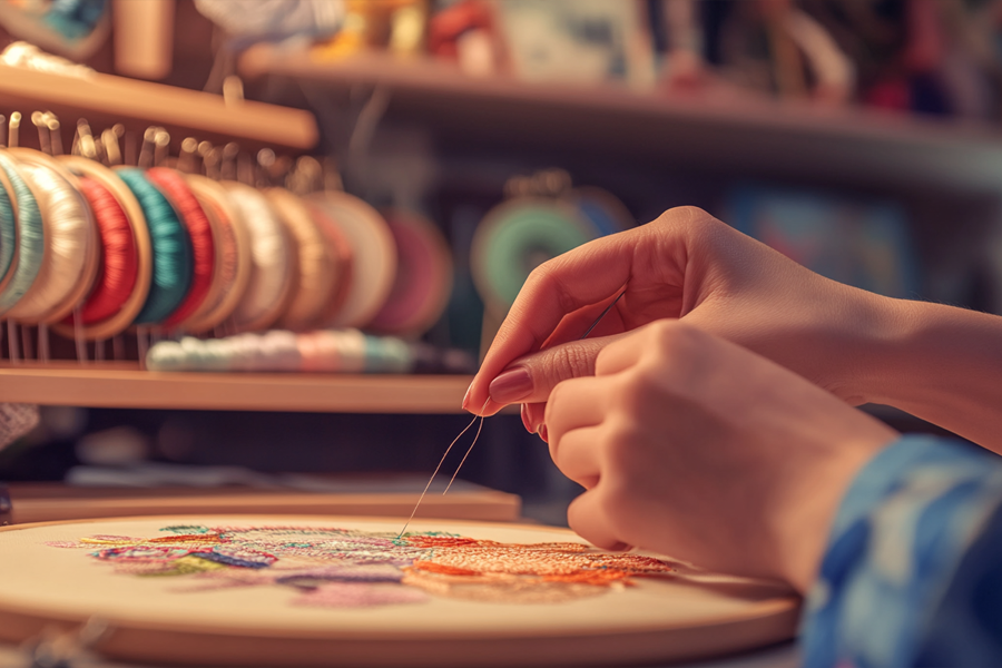 Floral Punch Needle Embroidery Set